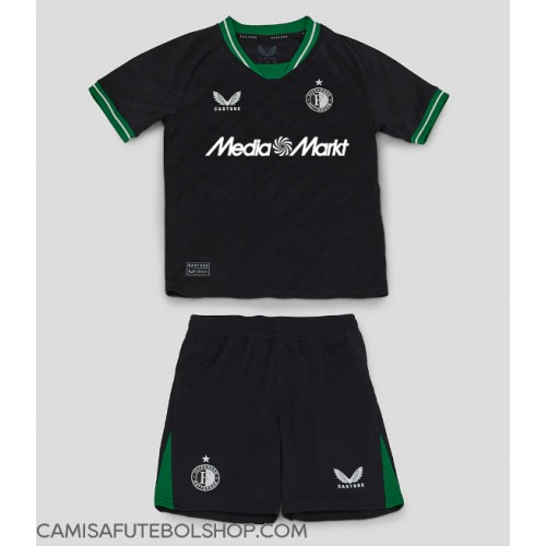 Camisa de time de futebol Feyenoord Replicas 2º Equipamento Infantil 2024-25 Manga Curta (+ Calças curtas)